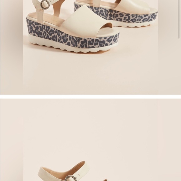 Anthropologie Nude &Cheetah Wedges size 7.5 - Picture 8 of 8